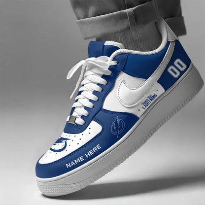 [SUPER SALE] NEW CUSTOMIZED NHL12 TPL TAMPA BAY LIGHTNING AF1 SHOES