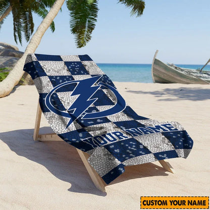 LIMITED EDITION - NEW CUSTOMIZED NHL12 TPL TAMPA BAY LIGHTNING BEACH TOWEL FOR FAN