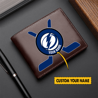 LIMITED EDITION - NEW CUSTOMIZED NHL12 TPL TAMPA BAY LIGHTNING LEATHER WALLET