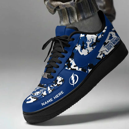 [SUPER SALE] NEW CUSTOMIZED NHL12 TPL TAMPA BAY LIGHTNING AF1 SHOES