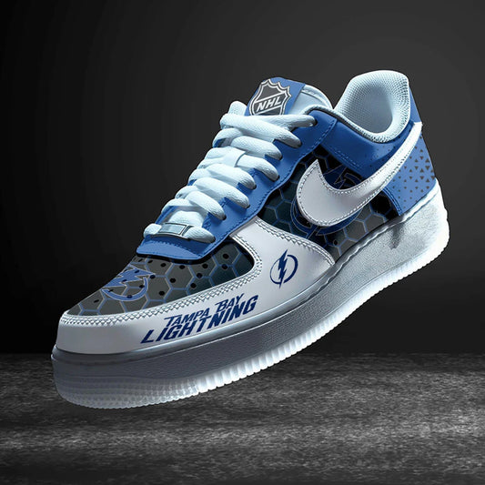 LIMITED EDITION - NEW CUSTOMIZED NHL12 TPL TAMPA BAY LIGHTNING AF1 SHOES