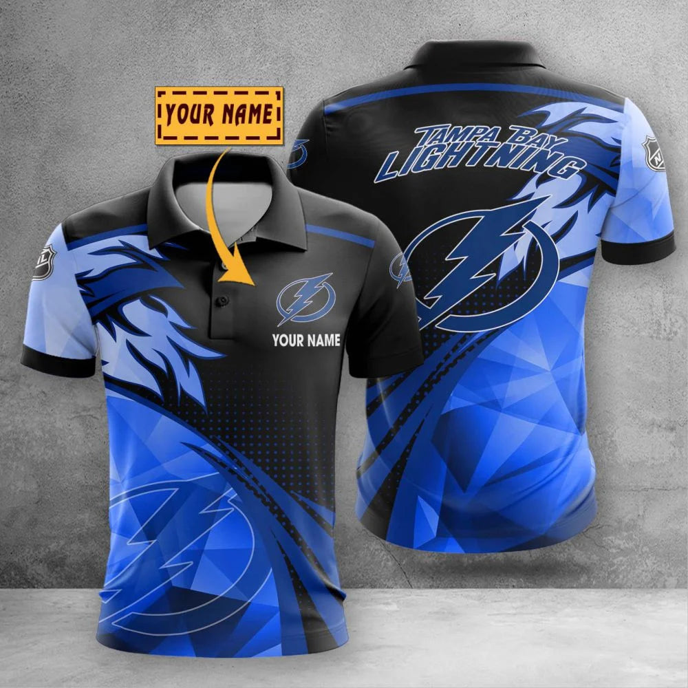 LIMITED EDITION - NEW CUSTOMIZED NHL12 TPL TAMPA BAY LIGHTNING POLO SHIRT, ZIP POLO SHIRT & T-SHIRTS