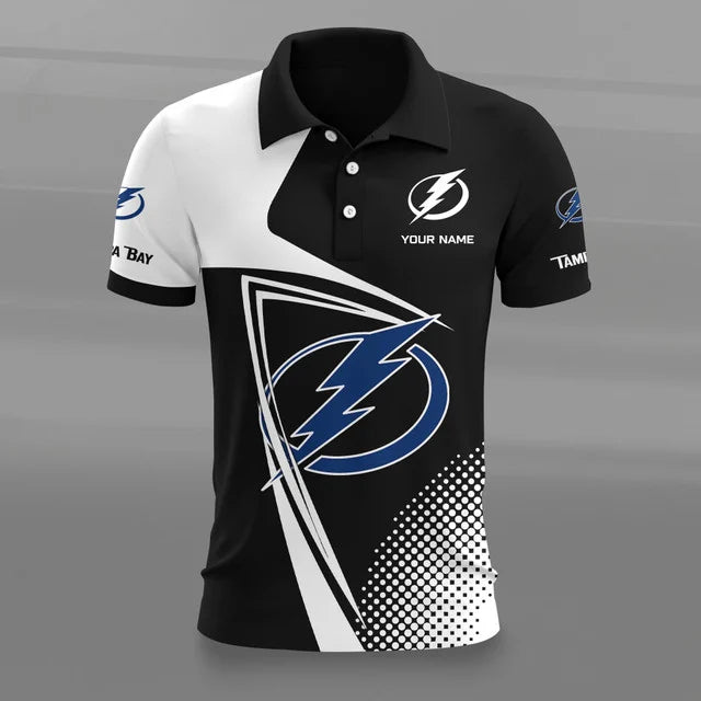 [SUPER SALE] NEW CUSTOMIZED NHL12 TPL TAMPA BAY LIGHTNING POLO SHIRT