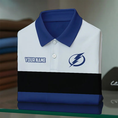 [SUPER SALE] NEW CUSTOMIZED NHL12 TPL TAMPA BAY LIGHTNING POLO SHIRT