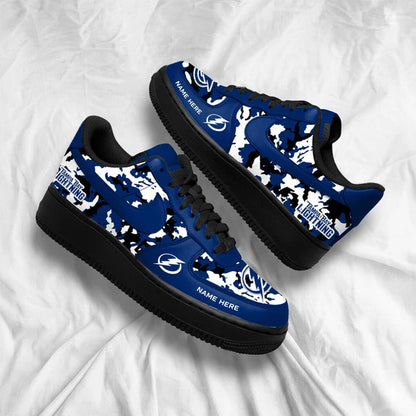 [SUPER SALE] NEW CUSTOMIZED NHL12 TPL TAMPA BAY LIGHTNING AF1 SHOES