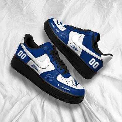 [SUPER SALE] NEW CUSTOMIZED NHL12 TPL TAMPA BAY LIGHTNING AF1 SHOES