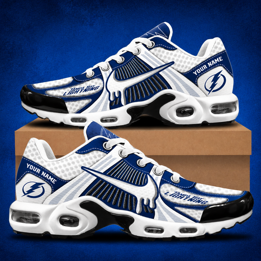 LIMITED EDITION - NEW CUSTOMIZED NHL12 TPL TAMPA BAY LIGHTNING AIR MAX PLUS SNEAKERS
