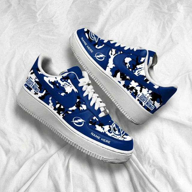 [SUPER SALE] NEW CUSTOMIZED NHL12 TPL TAMPA BAY LIGHTNING AF1 SHOES