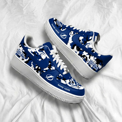 [SUPER SALE] NEW CUSTOMIZED NHL12 TPL TAMPA BAY LIGHTNING AF1 SHOES