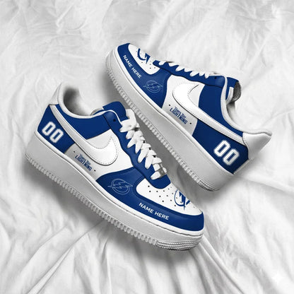 [SUPER SALE] NEW CUSTOMIZED NHL12 TPL TAMPA BAY LIGHTNING AF1 SHOES