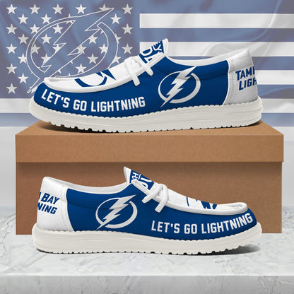 LIMITED EDITION - NEW CUSTOMIZED NHL12 TPL TAMPA BAY LIGHTNING LOAFER SHOES