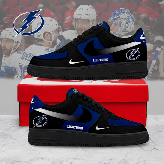 ELITE EDITION - NEW CUSTOMIZED NHL12 TPL TAMPA BAY LIGHTNING AF1 SHOES