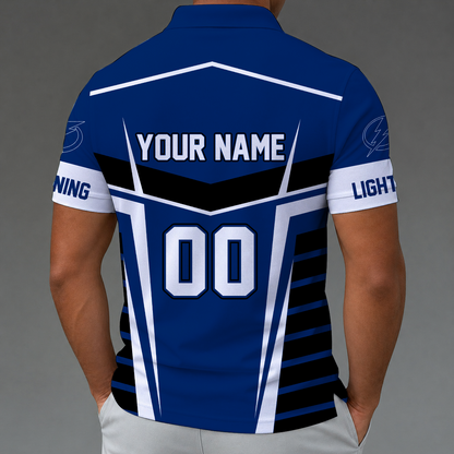 LIMITED EDITION - NEW CUSTOMIZED NHL12 TPL TAMPA BAY LIGHTNING POLO SHIRT