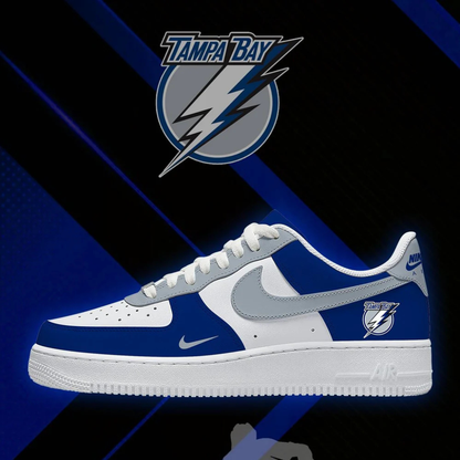 LIMITED EDITION - NEW CUSTOMIZED NHL12 TPL TAMPA BAY LIGHTNING AF1 SHOES