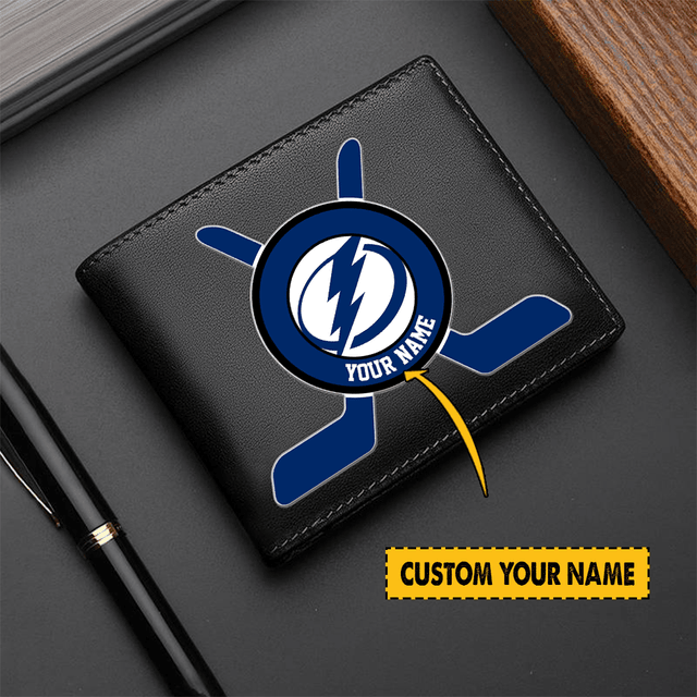LIMITED EDITION - NEW CUSTOMIZED NHL12 TPL TAMPA BAY LIGHTNING LEATHER WALLET
