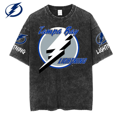 [SUPER SALE] NEW CUSTOMIZED NHL12 TPL TAMPA BAY LIGHTNING MULTICOLOR WASHED TEE