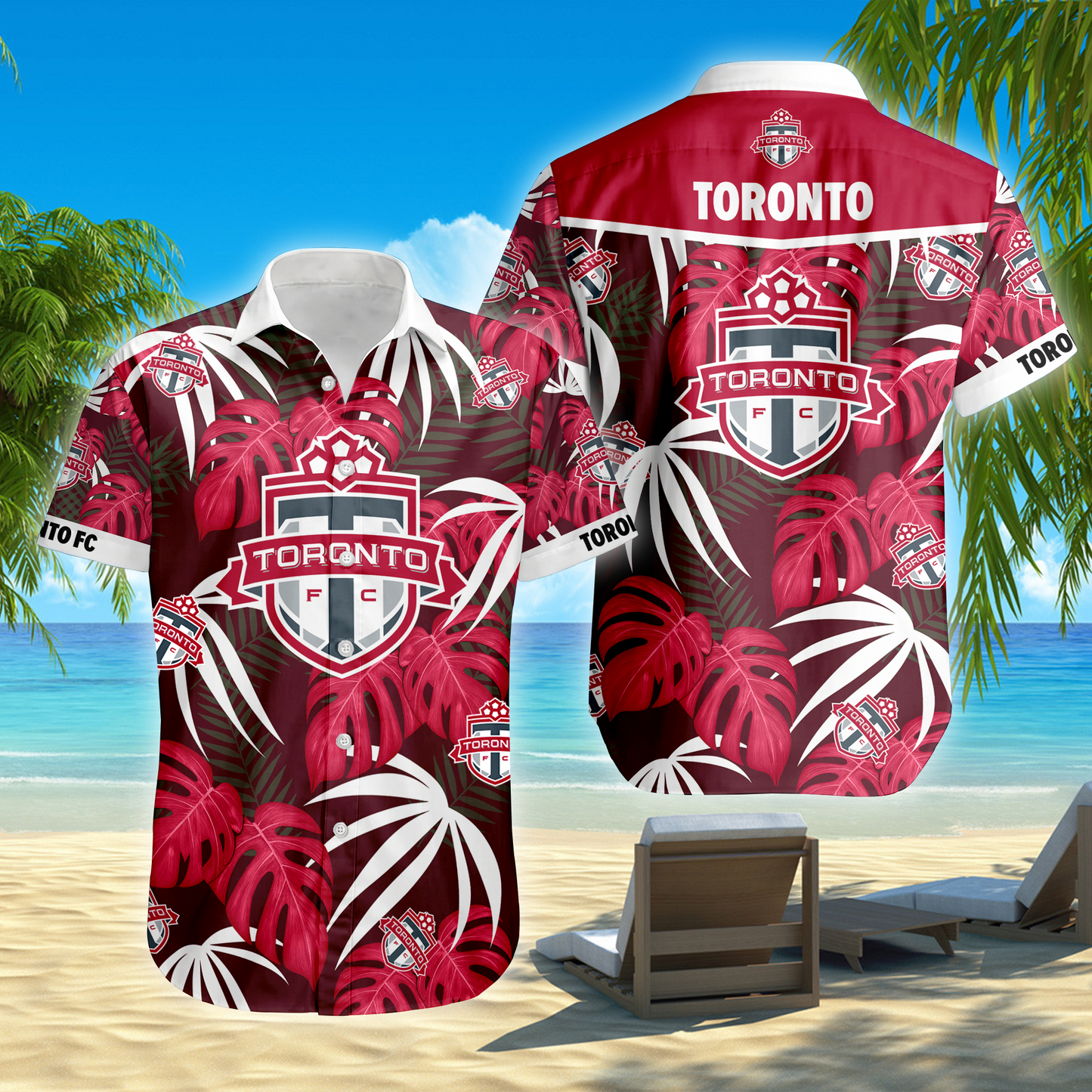 ENDING TODAY - NEW CUSTOMIZED MLS12 TRT TORONTO FC UNISEX HAWAIIAN SHIRT