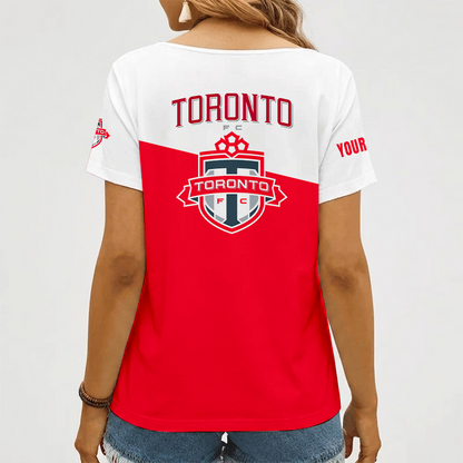 [FAN EXCLUSIVE] NEW CUSTOMIZED MLS12 TRT TORONTO FC V-NECK FEMALE SHIRT