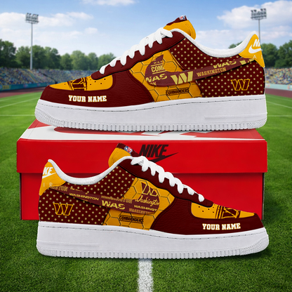 LIMITED EDITION - NEW CUSTOMIZED NFL12 WTC WASHINGTON COMMANDERS AF1 SNEAKERS