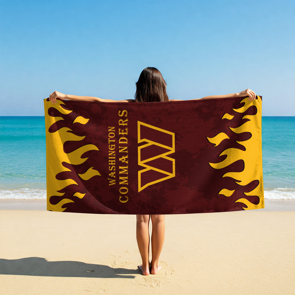LIMITED EDITION - NEW CUSTOMIZED NFL12 WTC WASHINGTON COMMANDERS BEACH TOWEL FOR FAN