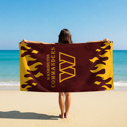 LIMITED EDITION - NEW CUSTOMIZED NFL12 WTC WASHINGTON COMMANDERS BEACH TOWEL FOR FAN