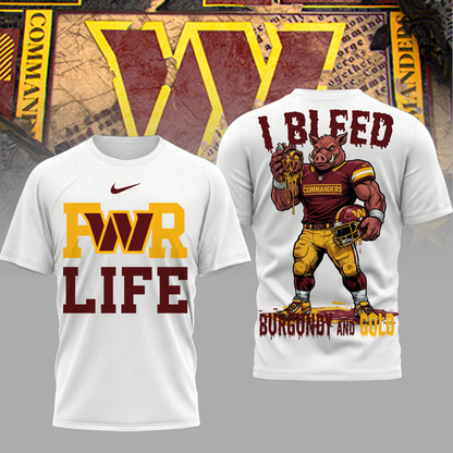 LIMITED EDITION - NEW CUSTOMIZED NFL12 WTC WS COMMANDERS UNISEX T-SHIRT, POLO & HOODIE