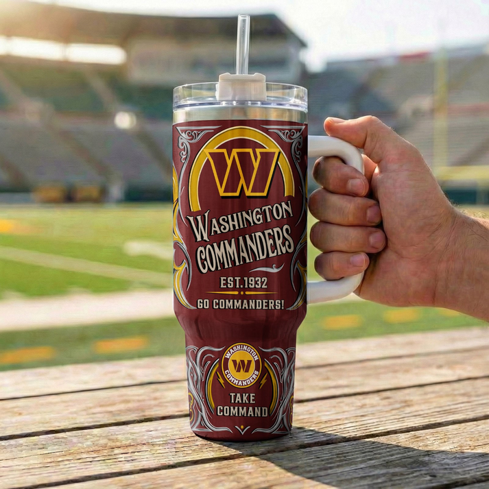 LIMITED EDITION - NEW CUSTOMIZED NFL12 WTC WASHINGTON COMMANDERS 40OZ TUMBLER
