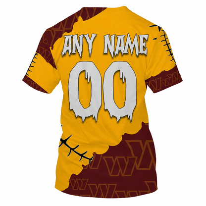 LIMITED EDITION - NEW CUSTOMIZED NFL12 WTC WASHINGTON COMMANDERS HALLOWEEN SKULL APPAREL FOR FANS