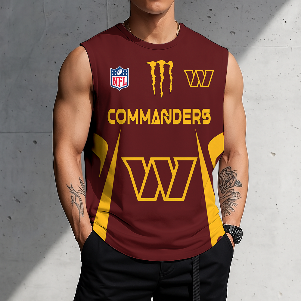 LIMITED EDITION - NEW CUSTOMIZED NFL12 WTC WASHINGTON COMMANDERS MEN'S GYM SHIRT