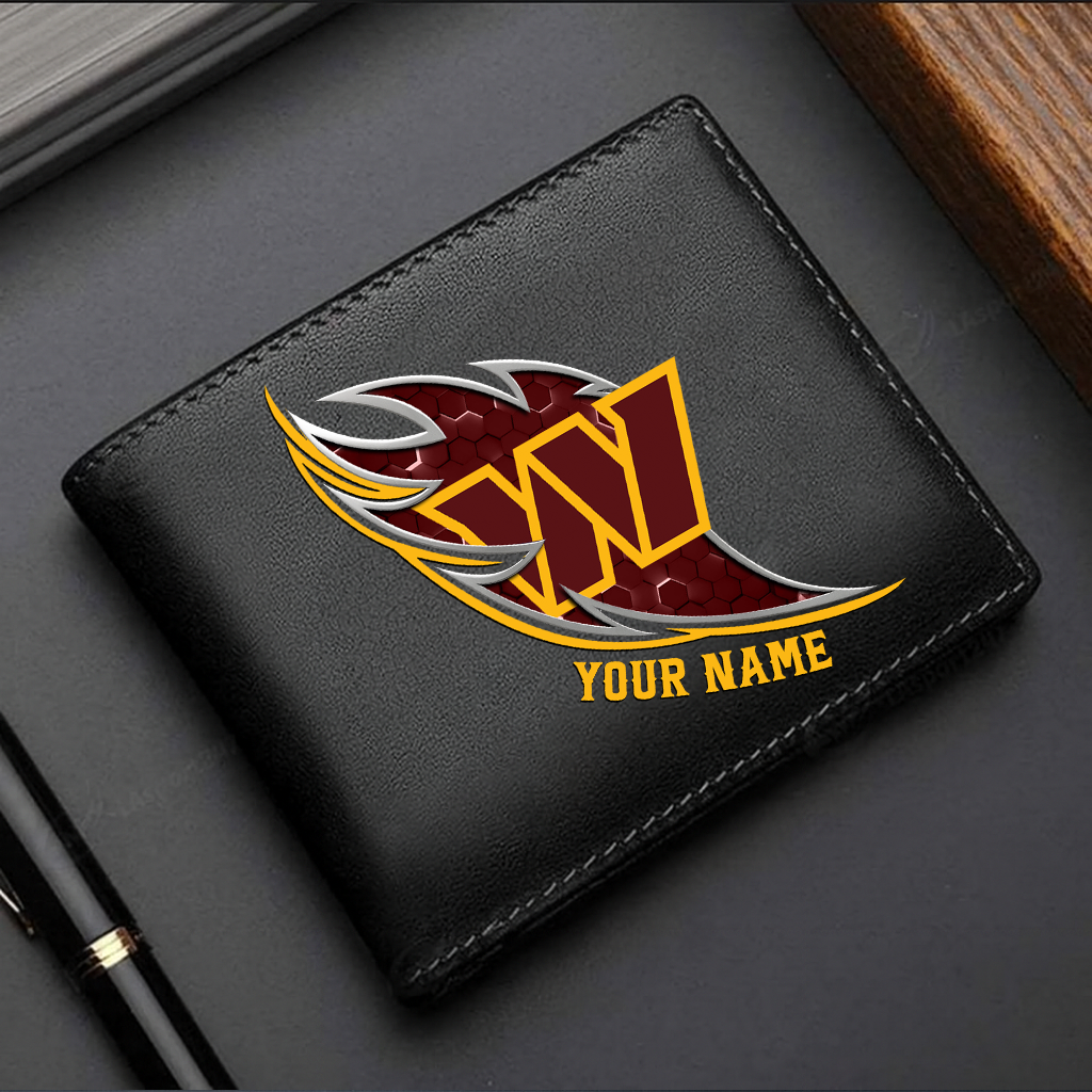 LIMITED EDITION - NEW CUSTOMIZED NFL12 WTC WASHINGTON COMMANDERS LEATHER WALLET