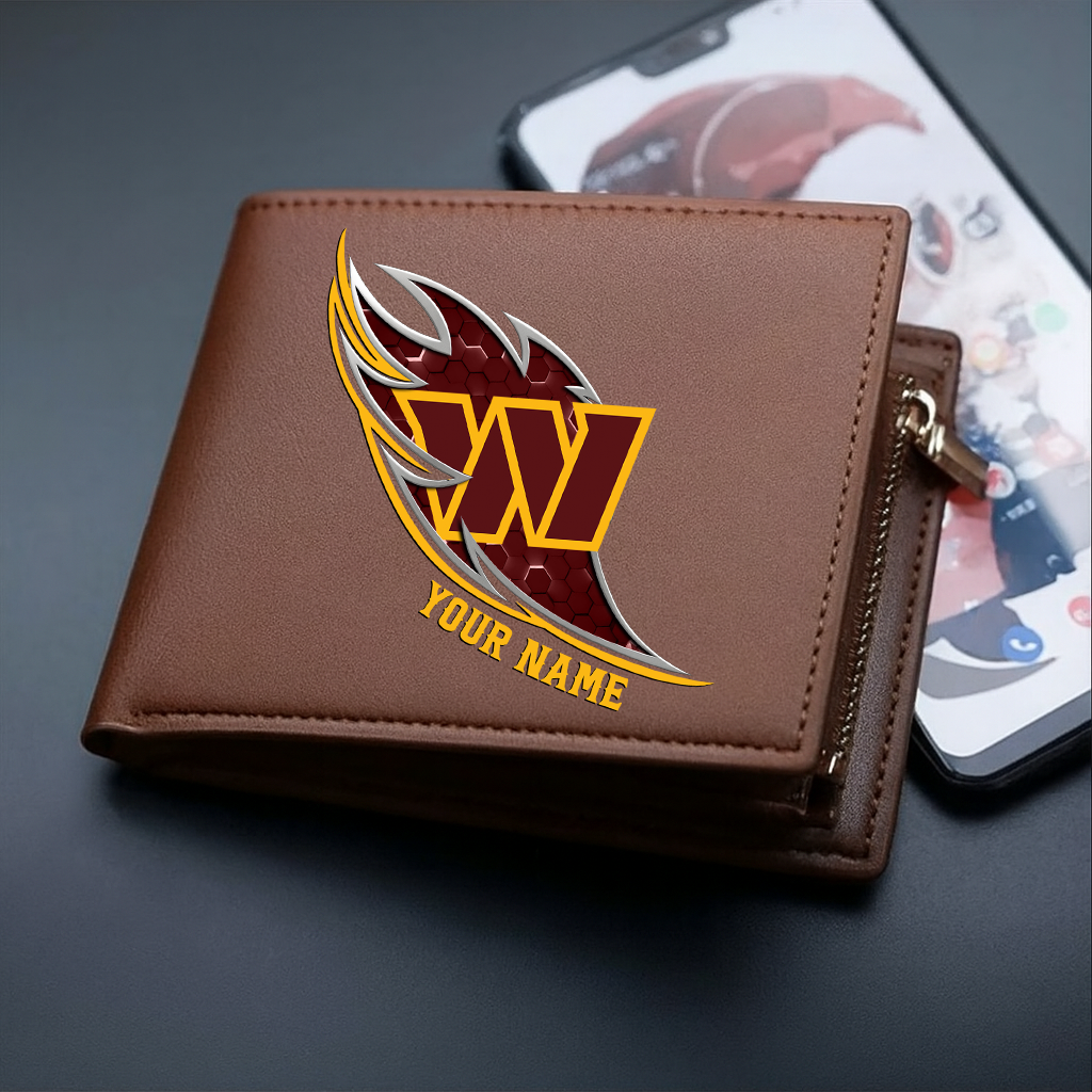 LIMITED EDITION - NEW CUSTOMIZED NFL12 WTC WASHINGTON COMMANDERS LEATHER WALLET