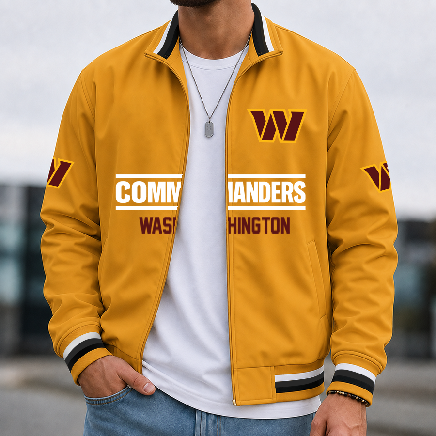 [SPECIAL OFFER] NEW CUSTOMIZED NFL12 WTC WASHINGTON COMMANDERS MEN'S CASUAL JACKET