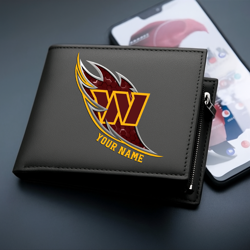 LIMITED EDITION - NEW CUSTOMIZED NFL12 WTC WASHINGTON COMMANDERS LEATHER WALLET