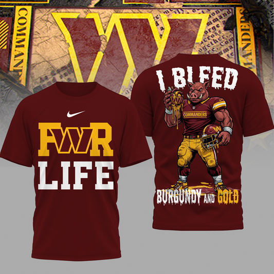 LIMITED EDITION - NEW CUSTOMIZED NFL12 WTC WS COMMANDERS UNISEX T-SHIRT, POLO & HOODIE