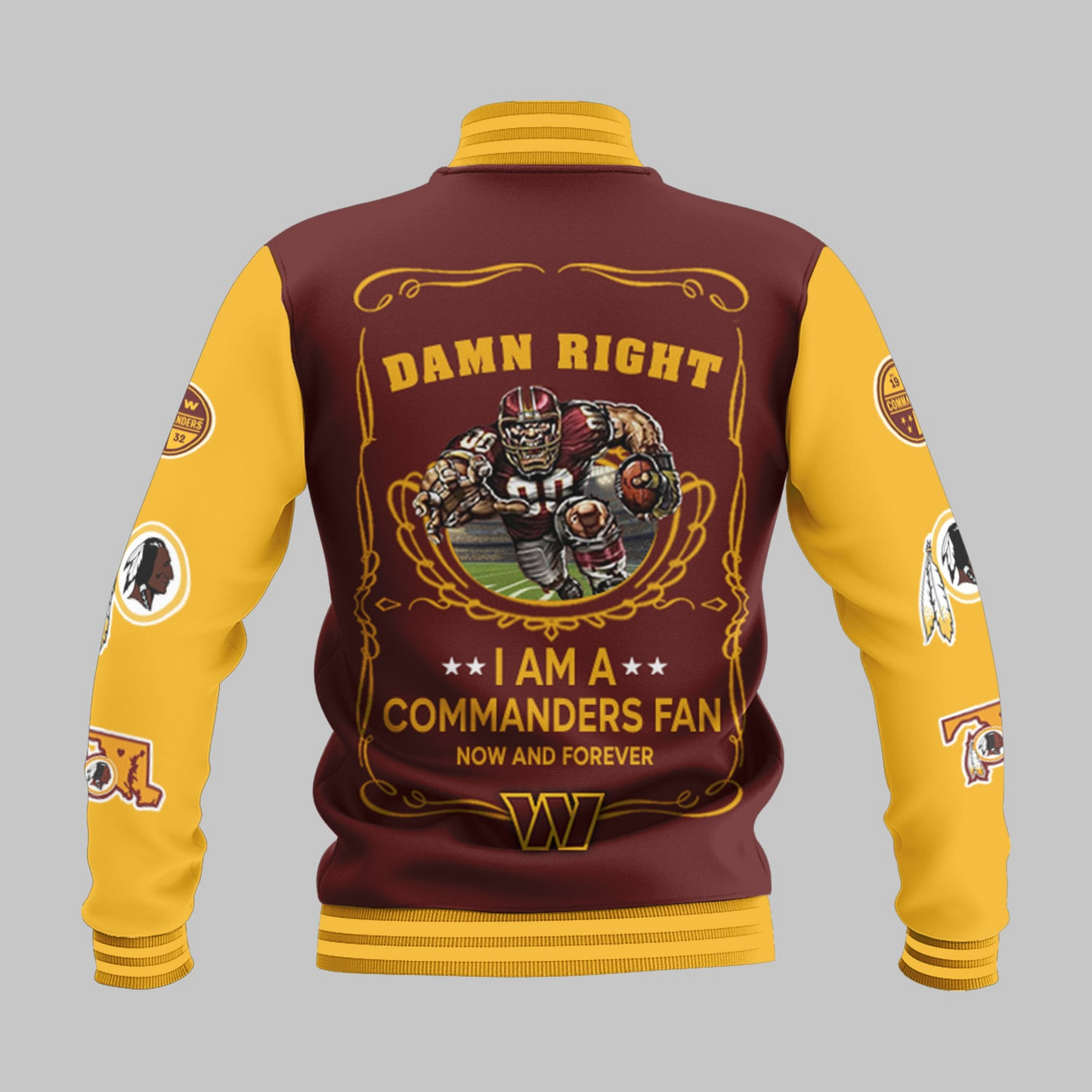 LIMITED EDITION - NEW CUSTOMIZED NFL12 WTC WASHINGTON COMMANDERS BASEBALL JACKET