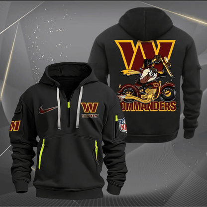[SPECIAL OFFER] NEW CUSTOMIZED NFL12 WTC WASHINGTON COMMANDERS MUTICOLOR QUARTER ZIP HOODIE
