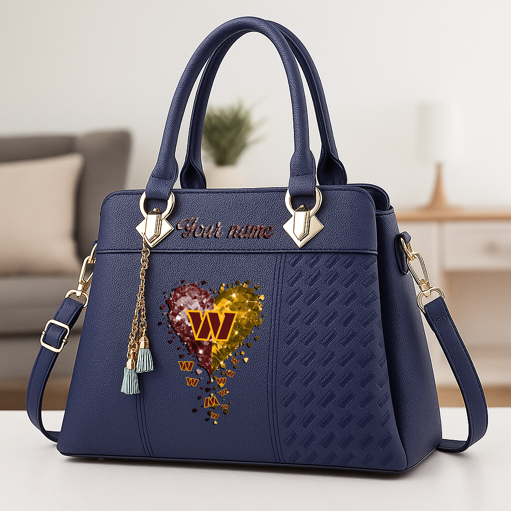 LIMITED EDITION - NEW CUSTOMIZED NFL12 WTC WASHINGTON COMMANDERS ZIP HANDBAG MULTICOLOR