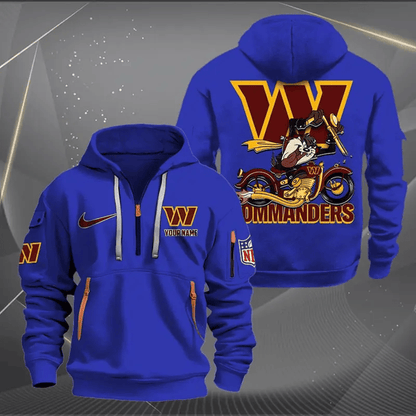[SPECIAL OFFER] NEW CUSTOMIZED NFL12 WTC WASHINGTON COMMANDERS MUTICOLOR QUARTER ZIP HOODIE
