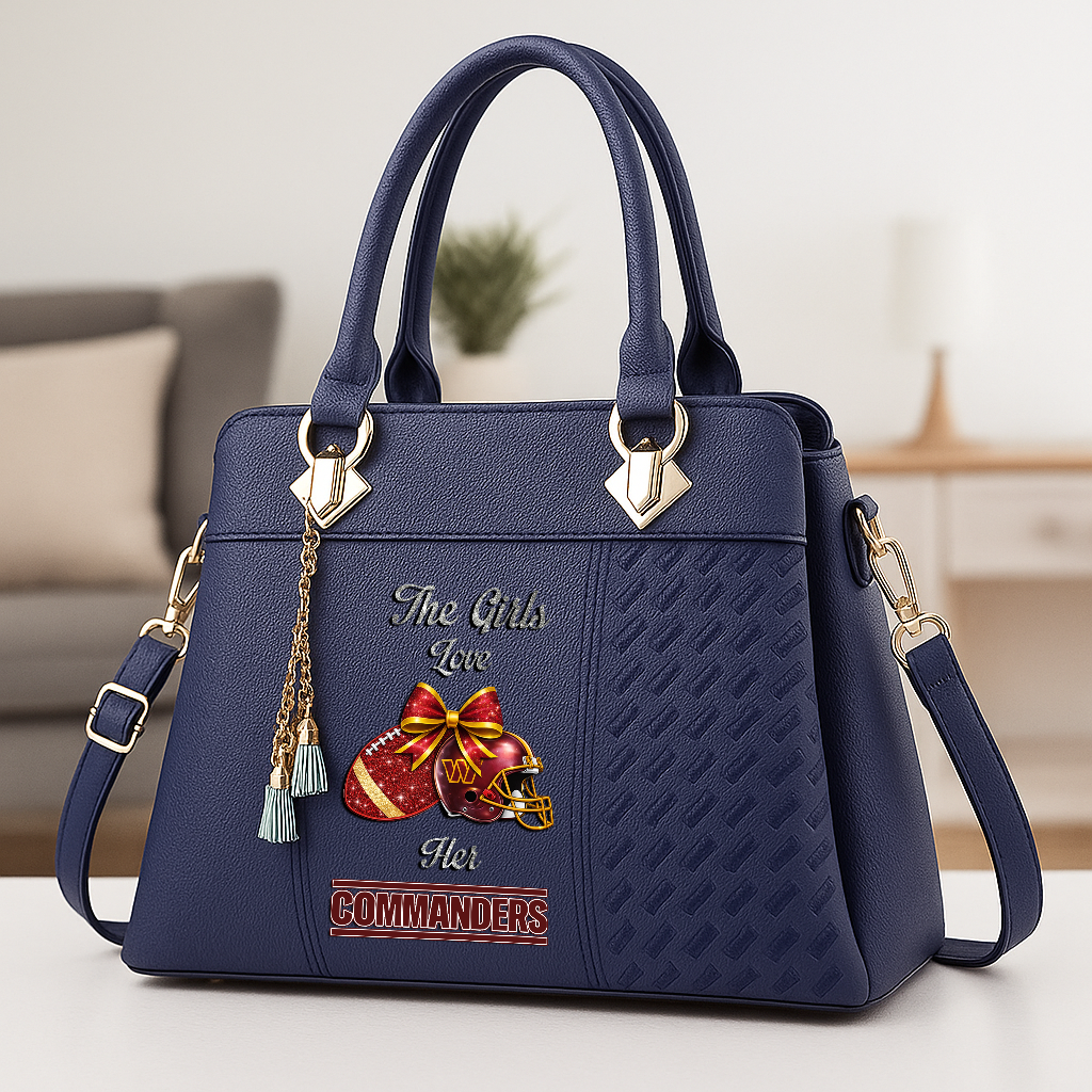 LIMITED EDITION - NEW CUSTOMIZED NFL12 WTC WASHINGTON COMMANDERS WOMEN'S ZIP HANDBAG MULTICOLOR