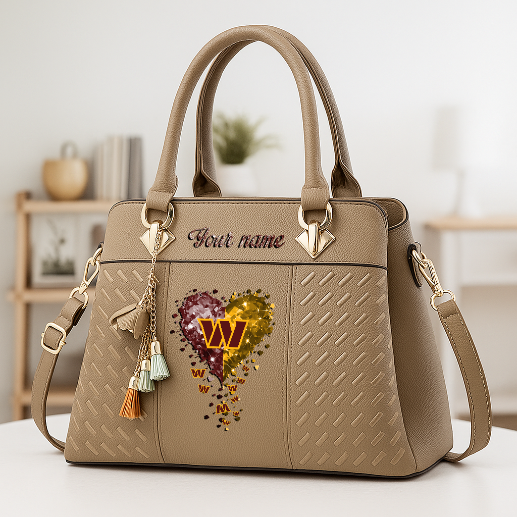 LIMITED EDITION - NEW CUSTOMIZED NFL12 WTC WASHINGTON COMMANDERS ZIP HANDBAG MULTICOLOR