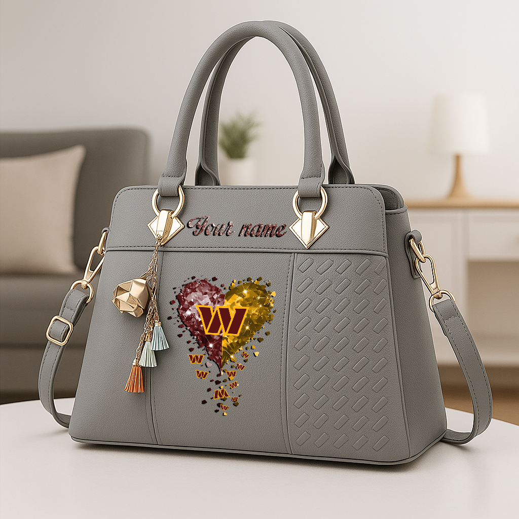 LIMITED EDITION - NEW CUSTOMIZED NFL12 WTC WASHINGTON COMMANDERS ZIP HANDBAG MULTICOLOR