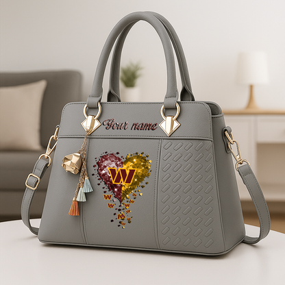 LIMITED EDITION - NEW CUSTOMIZED NFL12 WTC WASHINGTON COMMANDERS ZIP HANDBAG MULTICOLOR