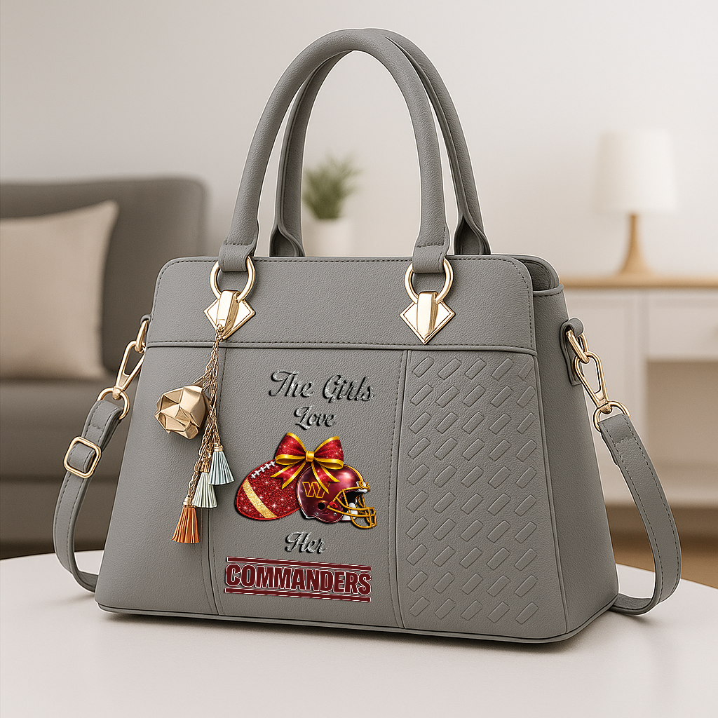 LIMITED EDITION - NEW CUSTOMIZED NFL12 WTC WASHINGTON COMMANDERS WOMEN'S ZIP HANDBAG MULTICOLOR