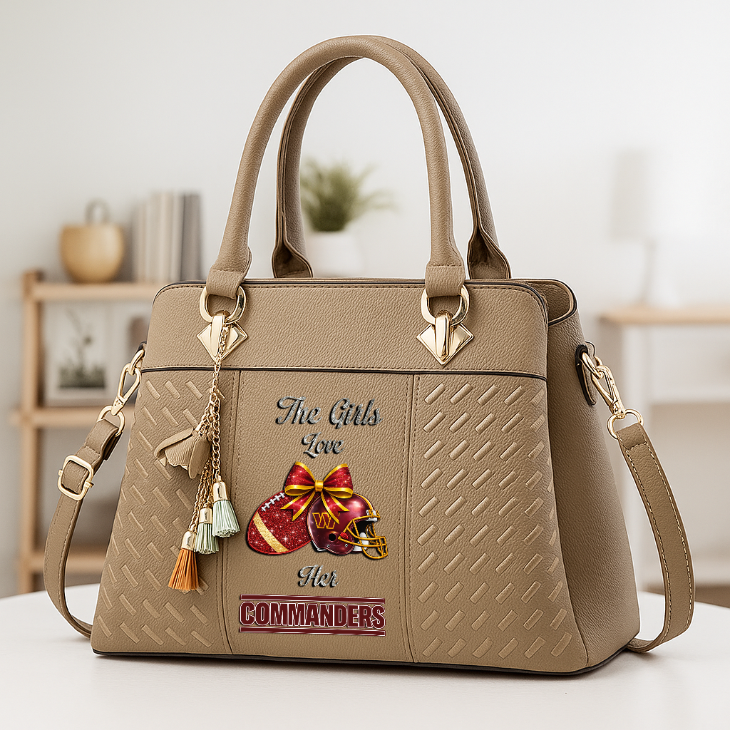 LIMITED EDITION - NEW CUSTOMIZED NFL12 WTC WASHINGTON COMMANDERS WOMEN'S ZIP HANDBAG MULTICOLOR