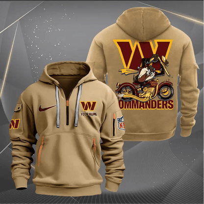 [SPECIAL OFFER] NEW CUSTOMIZED NFL12 WTC WASHINGTON COMMANDERS MUTICOLOR QUARTER ZIP HOODIE