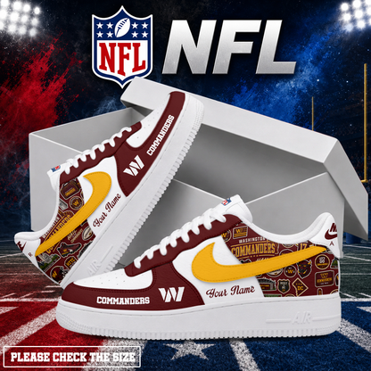 LIMITED EDITION - NEW CUSTOMIZED NFL12 WTC WASHINGTON COMMANDERS AF1 SHOES