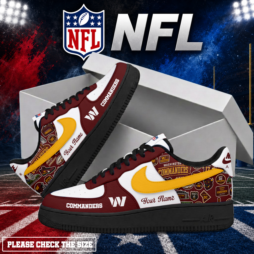 LIMITED EDITION - NEW CUSTOMIZED NFL12 WTC WASHINGTON COMMANDERS AF1 SHOES