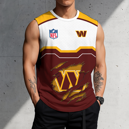 LIMITED EDITION - NEW CUSTOMIZED NFL12 WTC WASHINGTON COMMANDERS MEN'S GYM SHIRT