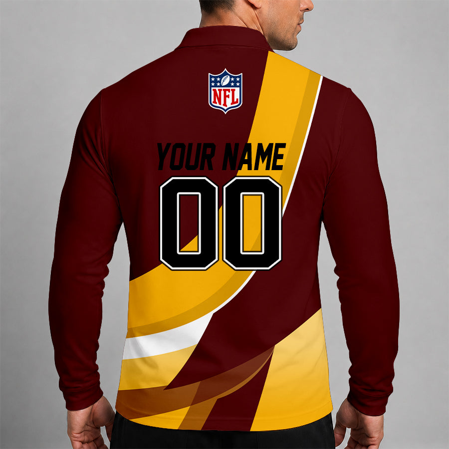 [SPECIAL OFFER] NEW CUSTOMIZED NFL12 WTC WASHINGTON COMMANDERS LONG SLEEVE POLO SHIRT