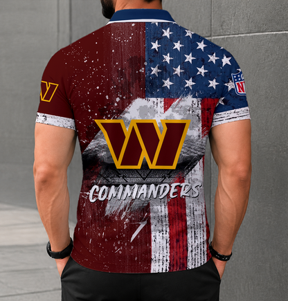 SPECIAL EDITION - NEW CUSTOMIZED NFL12 WTC WASHINGTON COMMANDERS POLO SHIRT